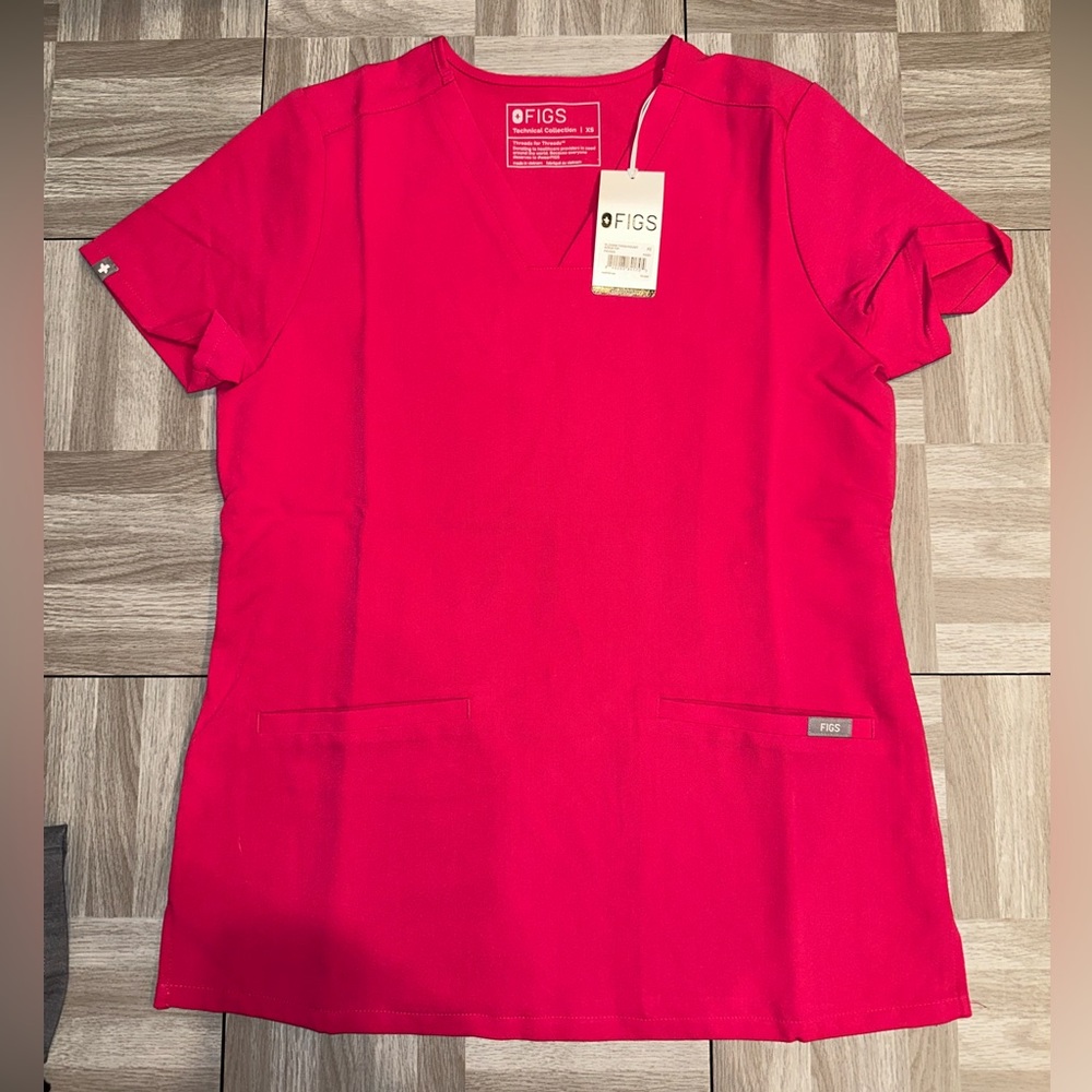 Figs Scrubs Ultra Rose Casma Top